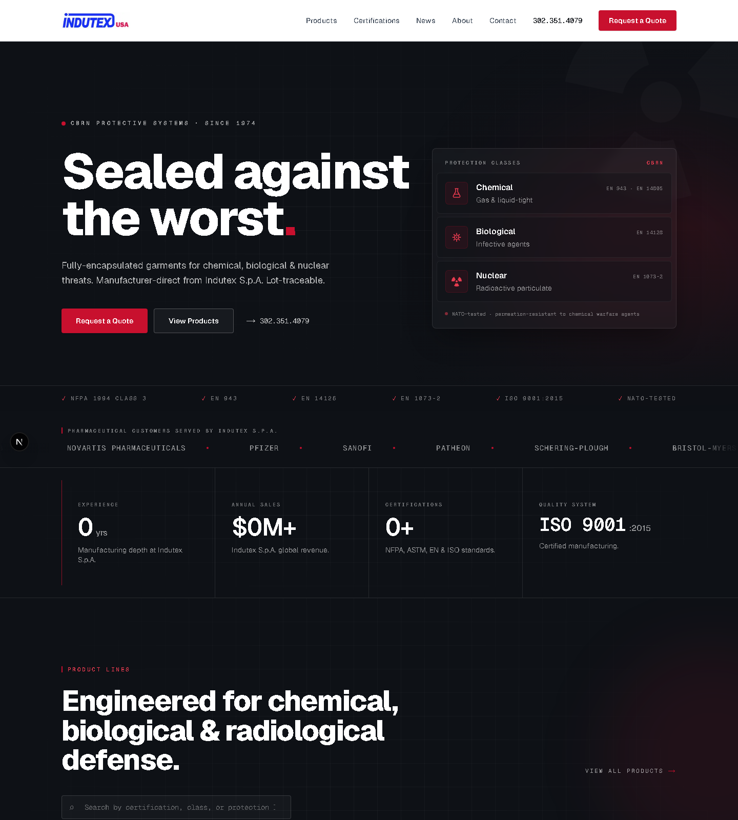 The rebuilt PPE supplier storefront landing page
